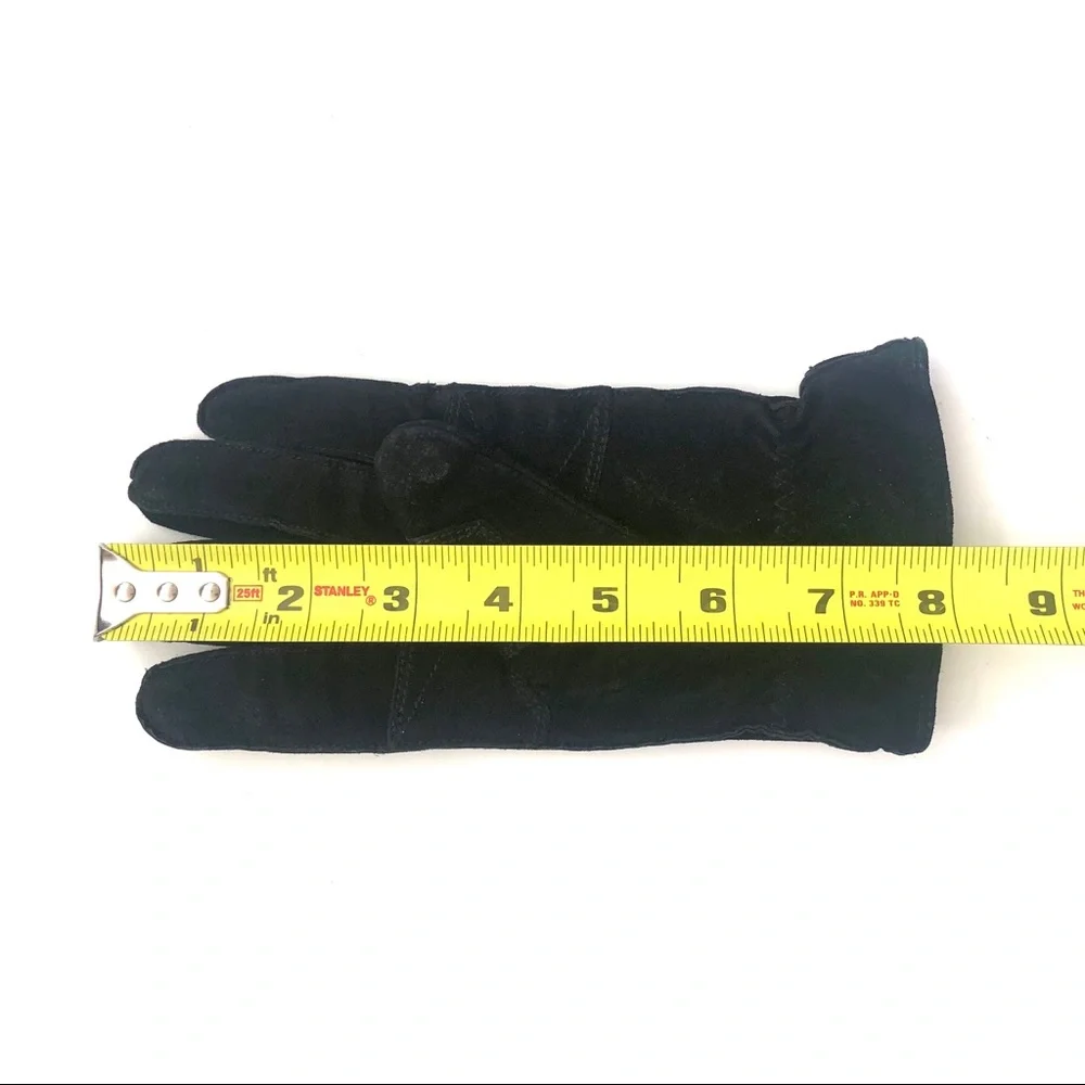Ralph Lauren Blue Label Black Suede Gloves size S